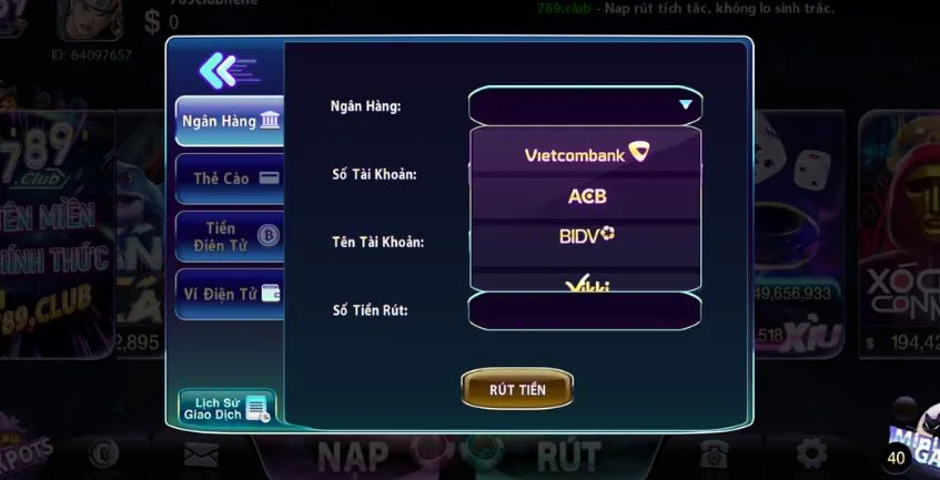 Hướng dẫn nạp tiền 789Club chi tiết