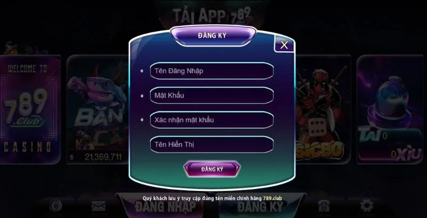 Đăng ký tài khoản 789Club siêu tốc